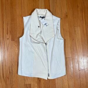 Vince New with Tags White Leather Sleevless Vest